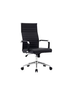 Silla Q-Connect Direccion Bosa Simil Piel Base Metalica Alt Max 1130 Anc 550 Prof 630 Mm Ruedas Premium Color Negro