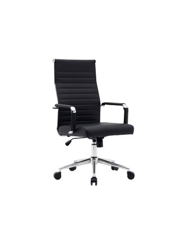 Silla Q-Connect Direccion Bosa Simil Piel Base Metalica Alt Max 1130 Anc 550 Prof 630 Mm Ruedas Premium Color Negro
