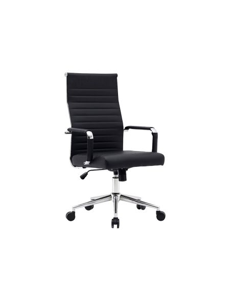 Silla Q-Connect Direccion Bosa Simil Piel Base Metalica Alt Max 1130 Anc 550 Prof 630 Mm Ruedas Premium Color Negro