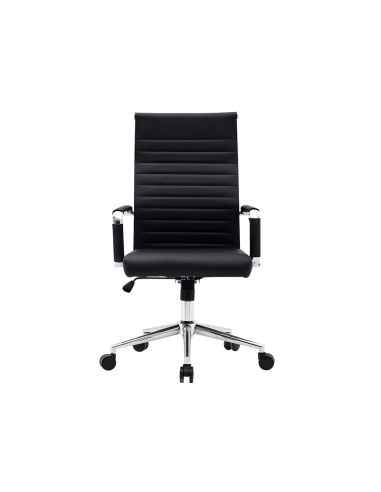 Silla Q-Connect Direccion Bosa Simil Piel Base Metalica Alt Max 1130 Anc 550 Prof 630 Mm Ruedas Premium Color Negro