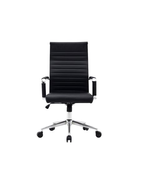 Silla Q-Connect Direccion Bosa Simil Piel Base Metalica Alt Max 1130 Anc 550 Prof 630 Mm Ruedas Premium Color Negro