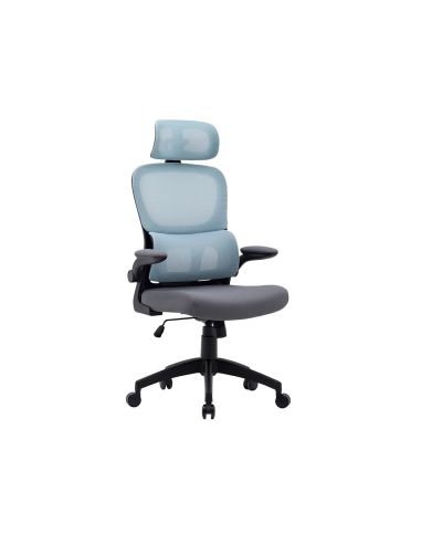 Silla Q-Connect Direccion Sorrento Malla Base Metalica Alt Max 1320 Anc 650 Prof 600 Mm Ruedas Premium Azul Gris