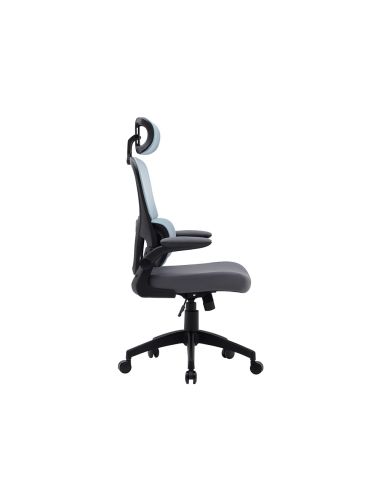 Silla Q-Connect Direccion Sorrento Malla Base Metalica Alt Max 1320 Anc 650 Prof 600 Mm Ruedas Premium Azul Gris