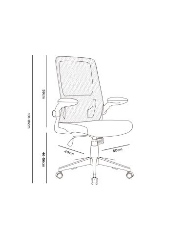 Silla Q-Connect Oficina Alba Malla Base Metalica Alt Max 1110 Anc 610 Prof 580 Ruedas Premium Color Negro Azul