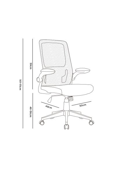 Silla Q-Connect Oficina Alba Malla Base Metalica Alt Max 1110 Anc 610 Prof 580 Ruedas Premium Color Negro Azul
