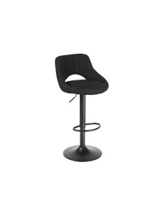 Taburete Alto Rocada Con Asiento Y Respaldo Bajo Tapizado Tela Ignifuga Base Metalica Con Reposapies Color