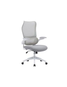 Silla Q-Connect Oficina Catania Malla Alt Max 1230 Mm Anc 510 Mm Prof 490 Mm Ruedas Premium Color Gris Blanco