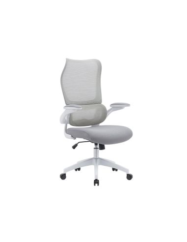 Silla Q-Connect Oficina Catania Malla Alt Max 1230 Mm Anc 510 Mm Prof 490 Mm Ruedas Premium Color Gris Blanco