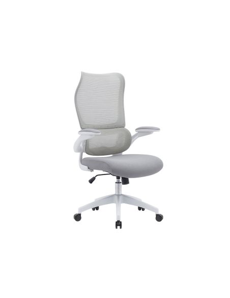 Silla Q-Connect Oficina Catania Malla Alt Max 1230 Mm Anc 510 Mm Prof 490 Mm Ruedas Premium Color Gris Blanco