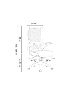 Silla Q-Connect Oficina Catania Malla Alt Max 1230 Mm Anc 510 Mm Prof 490 Mm Ruedas Premium Color Gris Blanco 2