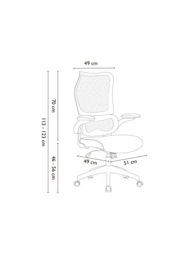 Silla Q-Connect Oficina Catania Malla Alt Max 1230 Mm Anc 510 Mm Prof 490 Mm Ruedas Premium Color Gris Blanco