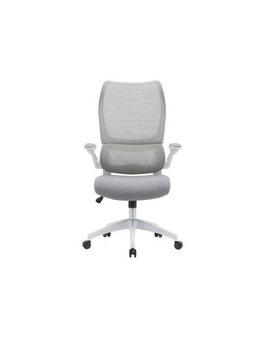 Silla Q-Connect Oficina Catania Malla Alt Max 1230 Mm Anc 510 Mm Prof 490 Mm Ruedas Premium Color Gris Blanco
