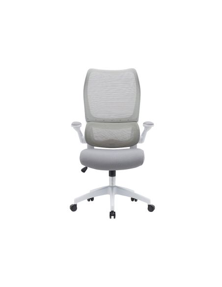 Silla Q-Connect Oficina Catania Malla Alt Max 1230 Mm Anc 510 Mm Prof 490 Mm Ruedas Premium Color Gris Blanco