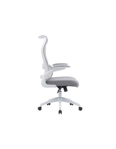 Silla Q-Connect Oficina Catania Malla Alt Max 1230 Mm Anc 510 Mm Prof 490 Mm Ruedas Premium Color Gris Blanco