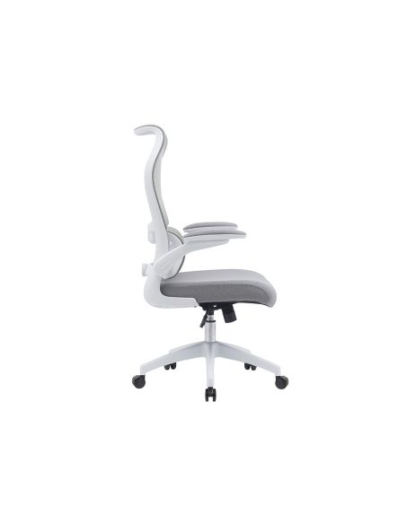 Silla Q-Connect Oficina Catania Malla Alt Max 1230 Mm Anc 510 Mm Prof 490 Mm Ruedas Premium Color Gris Blanco