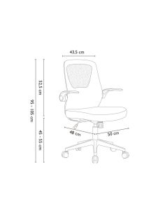 Silla Q-Connect Oficina Terni Malla Alt Max 1050 Mm Anc 500 Mm Prof 480 Mm Color Gris Cuerpo Negro 2