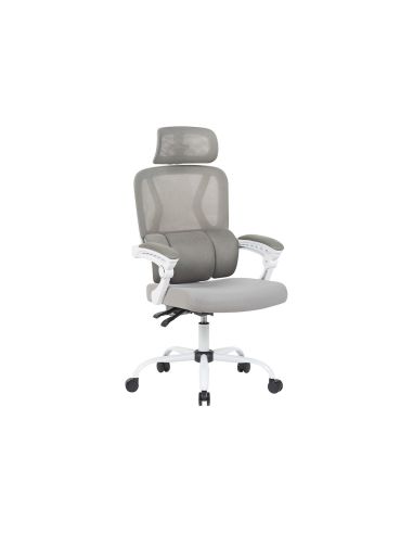 Silla Q-Connect Direccion Reggio Malla Alt Max 1300 Mm Anc 520 Mm Prof 480 Mm Ruedas Premium Color Gris Blanco