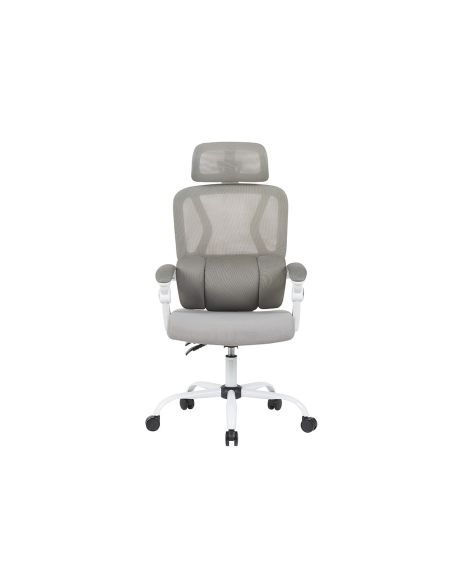 Silla Q-Connect Direccion Reggio Malla Alt Max 1300 Mm Anc 520 Mm Prof 480 Mm Ruedas Premium Color Gris Blanco