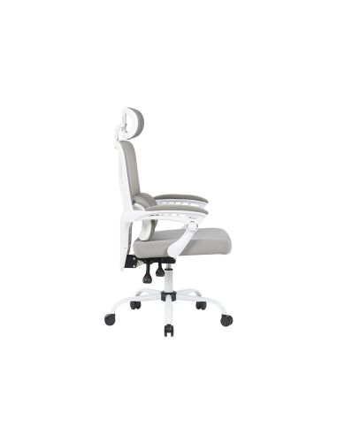Silla Q-Connect Direccion Reggio Malla Alt Max 1300 Mm Anc 520 Mm Prof 480 Mm Ruedas Premium Color Gris Blanco