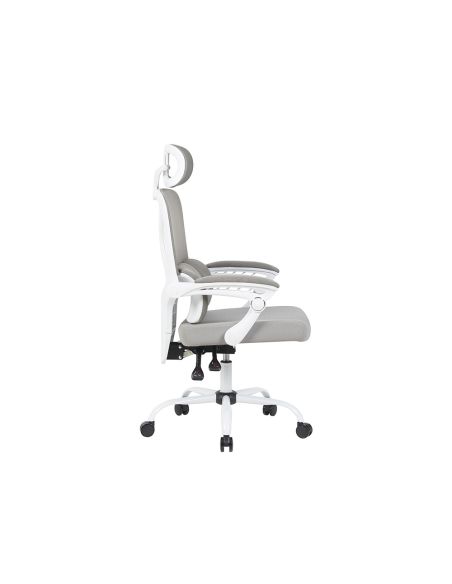 Silla Q-Connect Direccion Reggio Malla Alt Max 1300 Mm Anc 520 Mm Prof 480 Mm Ruedas Premium Color Gris Blanco