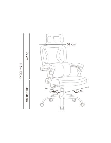 Silla Q-Connect Direccion Reggio Malla Alt Max 1300 Mm Anc 520 Mm Prof 480 Mm Ruedas Premium Color Negro