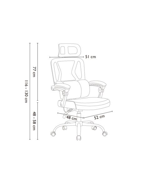 Silla Q-Connect Direccion Reggio Malla Alt Max 1300 Mm Anc 520 Mm Prof 480 Mm Ruedas Premium Color Negro