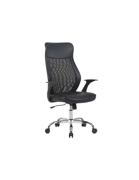 Silla Q-Connect Direccion Bergamo Malla/Similpiel Alt Max 1210Mm Anch 520Mm Prof 480Mm Ruedas Premium Negro