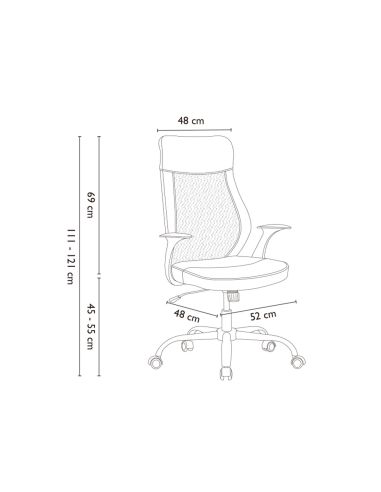 Silla Q-Connect Direccion Bergamo Malla/Similpiel Alt Max 1210Mm Anch 520Mm Prof 480Mm Ruedas Premium Negro