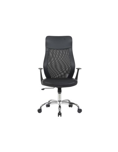 Silla Q-Connect Direccion Bergamo Malla/Similpiel Alt Max 1210Mm Anch 520Mm Prof 480Mm Ruedas Premium Negro