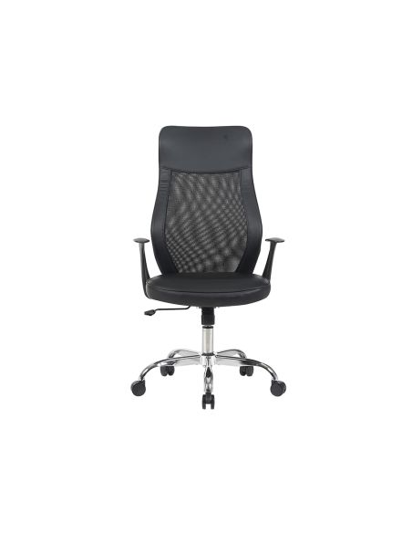 Silla Q-Connect Direccion Bergamo Malla/Similpiel Alt Max 1210Mm Anch 520Mm Prof 480Mm Ruedas Premium Negro