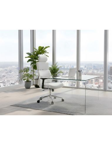 Silla Q-Connect Direccion Aurea Similpiel Alt Max 1400 Mm Anc 520 Mm Prof 510 Mm Ruedas Premium Blanco