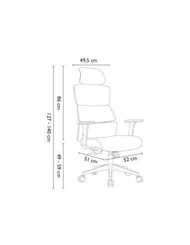 Silla Q-Connect Direccion Aurea Similpiel Alt Max 1400 Mm Anc 520 Mm Prof 510 Mm Ruedas Premium Blanco
