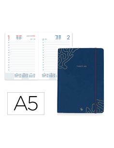 Agenda Encuadernada Liderpapel Efira A5 2026 Dia Pagina Azul Papel 70 Gr Fsc
