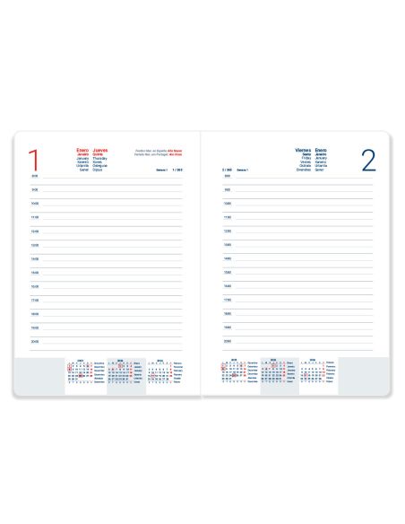 Agenda Encuadernada Liderpapel Efira A5 2026 Dia Pagina Azul Papel 70 Gr Fsc
