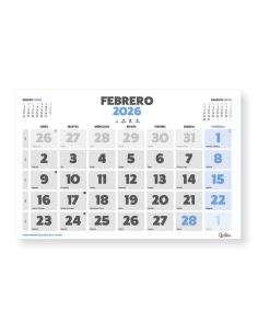 Calendario Pared Liderpapel Clasico 2026 Lomo Engomado 60X40 Cm Papel 105 Gr 2