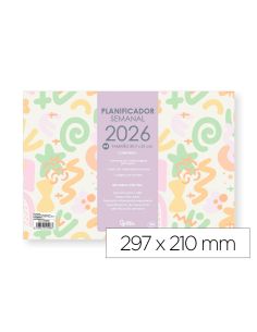 Planning Semanal Liderpapel Joven 2026 29,7X21 Cm Din A4 Con Pegatinas Papel 104 Gr