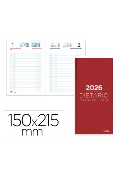 Dietario Liderpapel 2026 Cuarto 150X215 Mm Dia Pagina Color Rojo Papel 70 Gr Fsc
