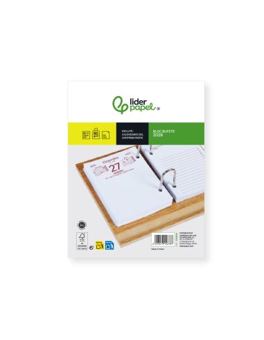 Bloc Bufete Liderpapel 2026 80X110 Mm Papel 80 Gr Fsc