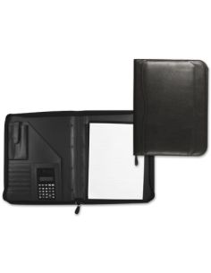 Carpeta Portafolios Q-Connect Cremallera Sin Anillas Con Calculadora Y Bolsa Para Movil Color Negro 260X355 Mm