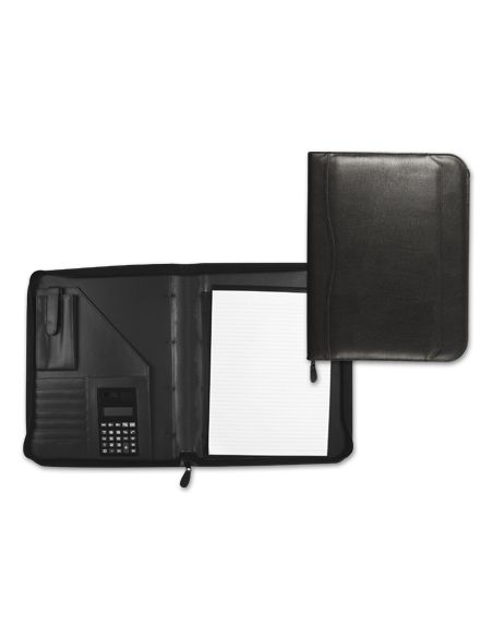 Carpeta Portafolios Q-Connect Cremallera Sin Anillas Con Calculadora Y Bolsa Para Movil Color Negro 260X355 Mm