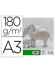 Cartulina Liderpapel A3 180G/M2 Blanco Paquete De 25+5 Hojas En Carpeta Dossier Transparente Con Cierre