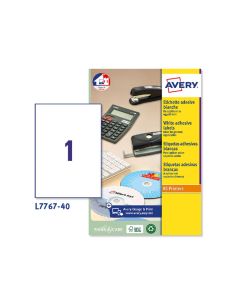 Etiqueta Adhesiva Avery Blanca Brillante Laser 210X297 Mm Caja De 40 Unidades 2