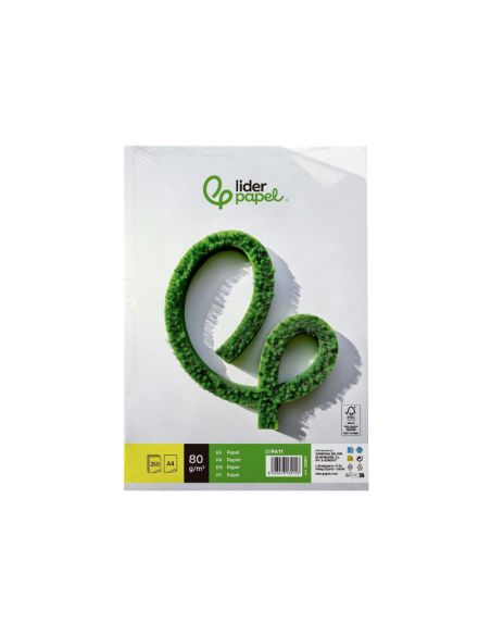 Papel Liderpapel A4 80G/M2 Liso Paquete De 250 Hojas|Libreriasalesiana