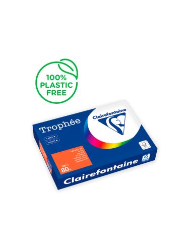 Papel Color Trophee A4 80Gr Naranja Intenso Paquete De 500 Hojas
