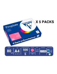 Papel Color Trophee A4 80Gr Rosa Fuscia Intenso Paquete De 500 Hojas 2