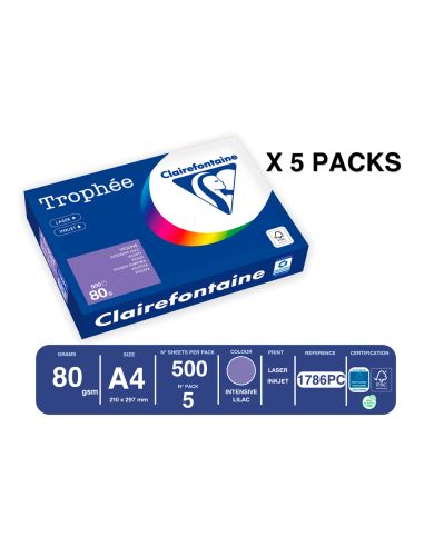 Papel Color Trophee A4 80Gr Violeta Intenso Paquete De 500Hojas