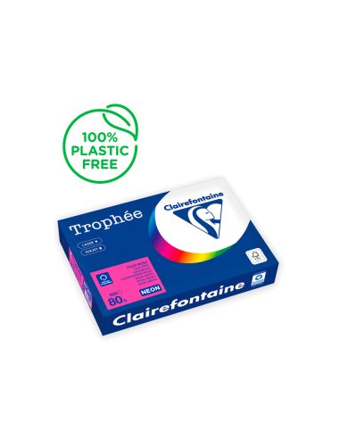 Papel Color Trophee A4 80Gr Rosa Neon Paquete De 500 Hojas