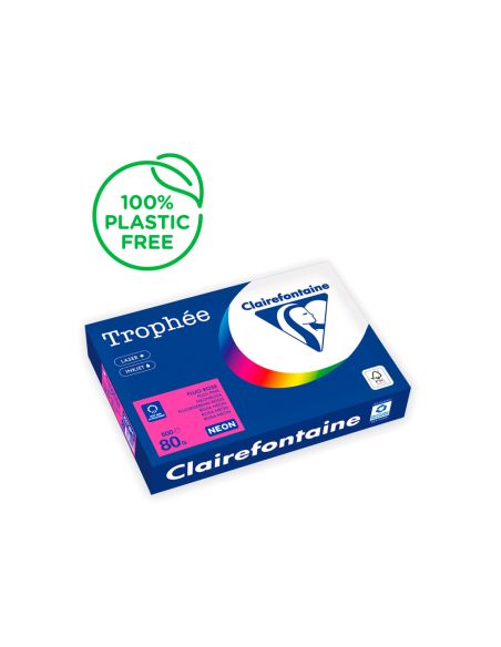 Papel Color Trophee A4 80Gr Rosa Neon Paquete De 500 Hojas