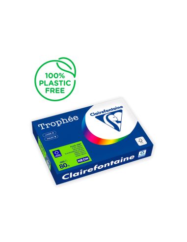 Papel Color Trophee A4 80Gr Verde Neon Paquete De 500 Hojas