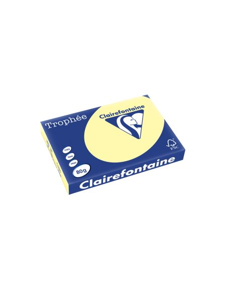 Papel Color Trophee A3 80Gr Canario Pastel Paquete De 500 Hojas